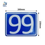 Reflective Aluminum Sign - Reflective Blue House Address Number Metal Signs